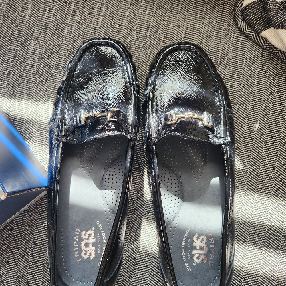 SAS Black Patent Leather Platform Shoes